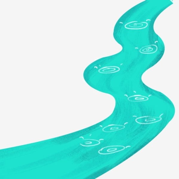 Ручей на белом фоне