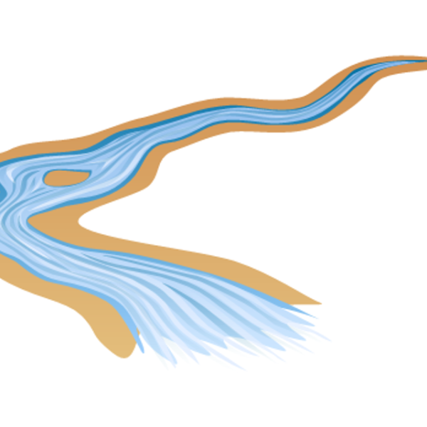 Река на белом фоне