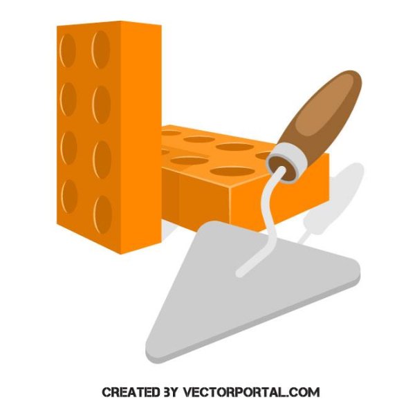 Мастерок и кирпич