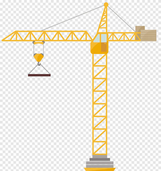 Строительный кран желтый