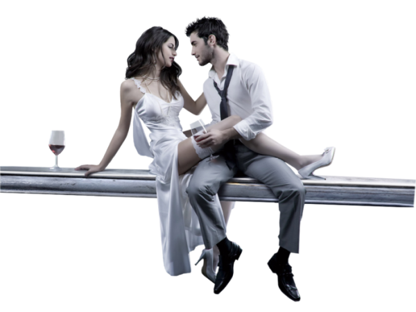 Влюбленные пары на прозрачном фоне