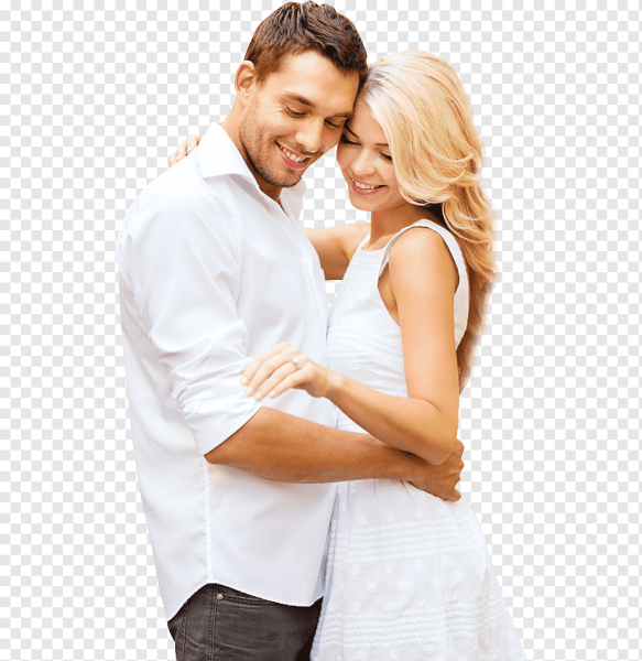 Счастливая пара на белом фоне