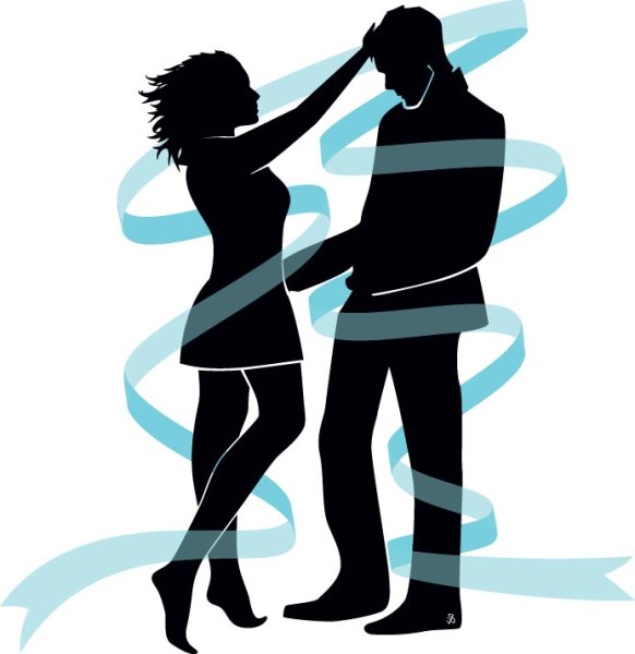 Влюбленные силуэт