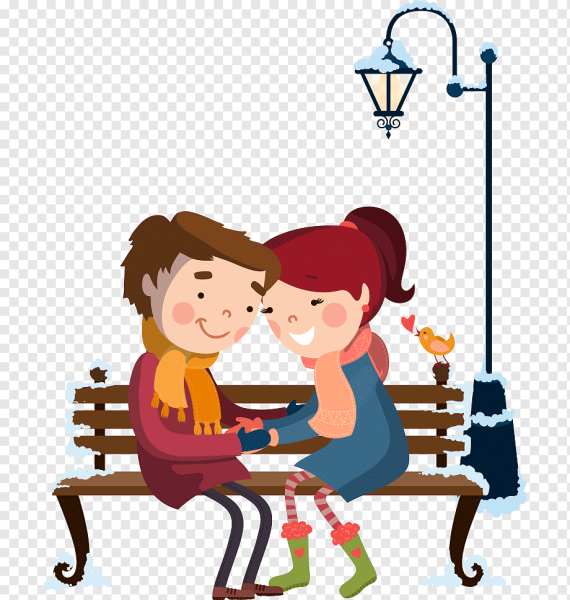 Парочка + скамейка + вектор