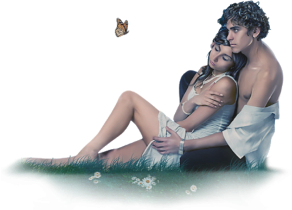 Влюбленные на прозрачном фоне