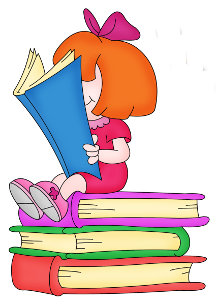 Дети с книгами на прозрачном фоне