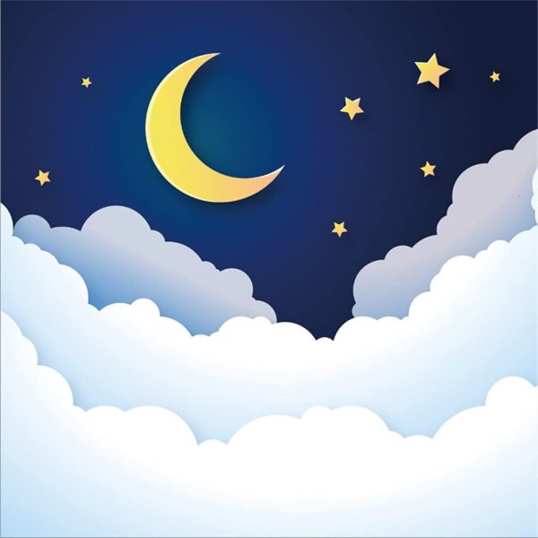 Ночное небо мультяшное