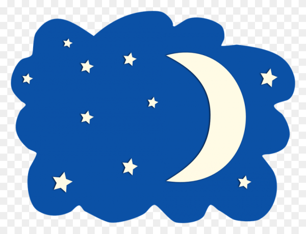 Месяц и звезды не прозрачном фоне