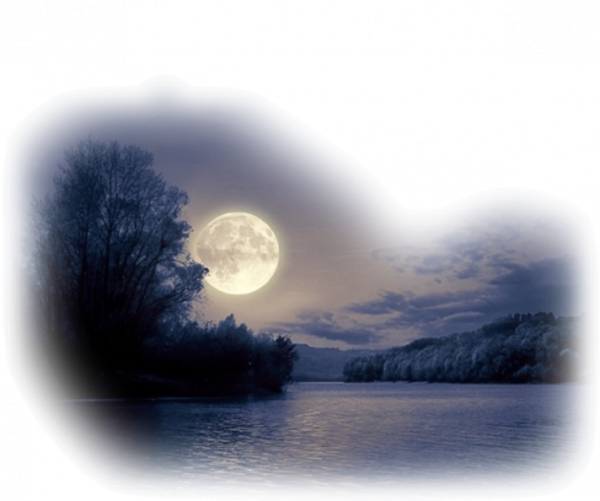 Ночной пейзаж на прозрачном фоне