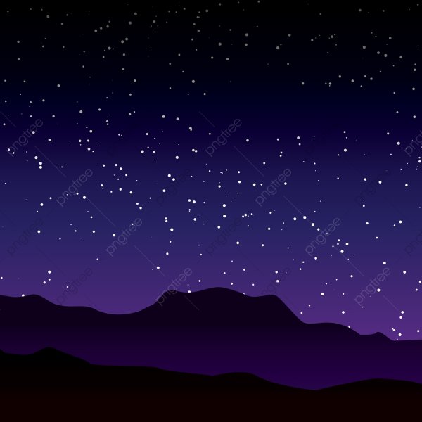 Ночное небо мультяшное