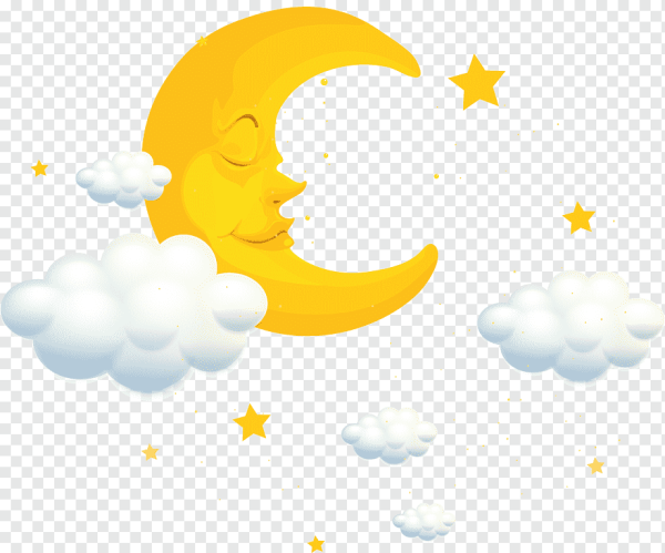 Месяц на прозрачном фоне для детей