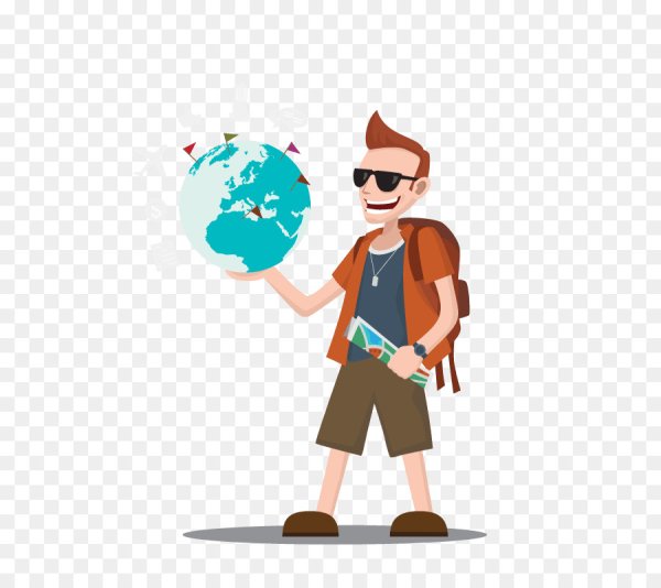 Турист в горах вектор