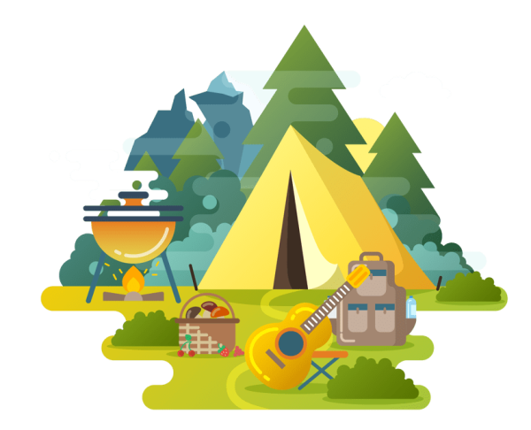 Туристы мультяшные