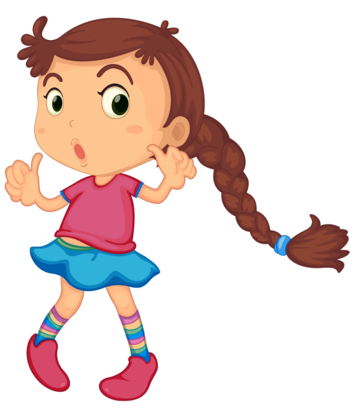 Девочка с косичками мультяшная