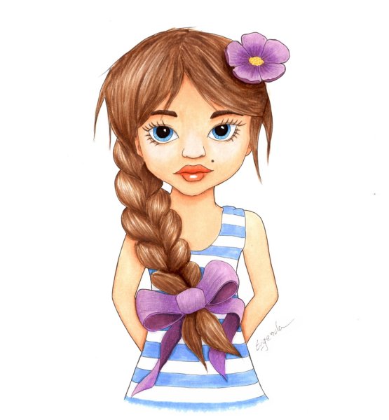 Мультяшные девочки с косичками