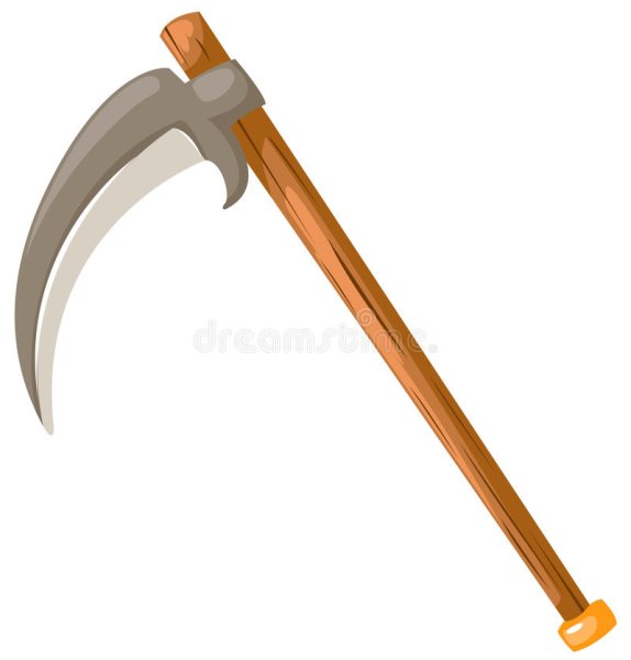 Коса для травы на белом фоне