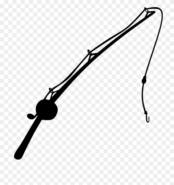 Удочка на белом фоне