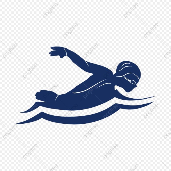 Мальчик плавает мультяшный