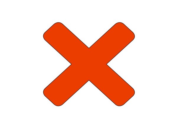 Знак крестик красный