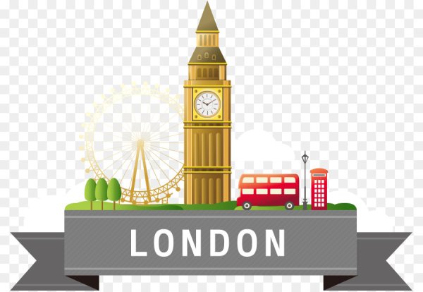 Англия Биг Бен в векторе