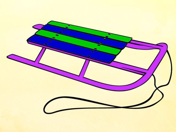 Санки карточка для детей