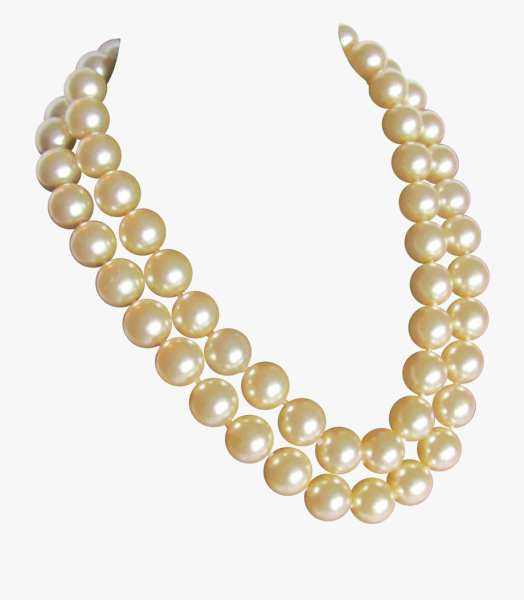 Бусы из жемчуга на прозрачном фоне