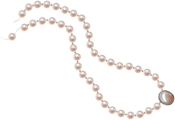 Бусы жемчуг на прозрачном фоне