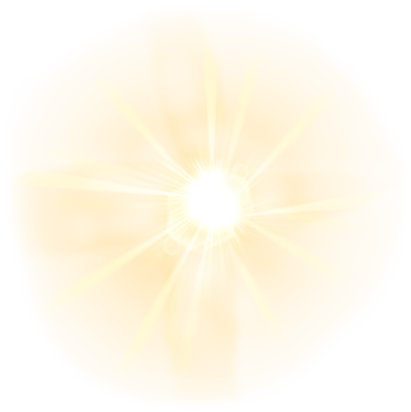 Сияние солнца без фона