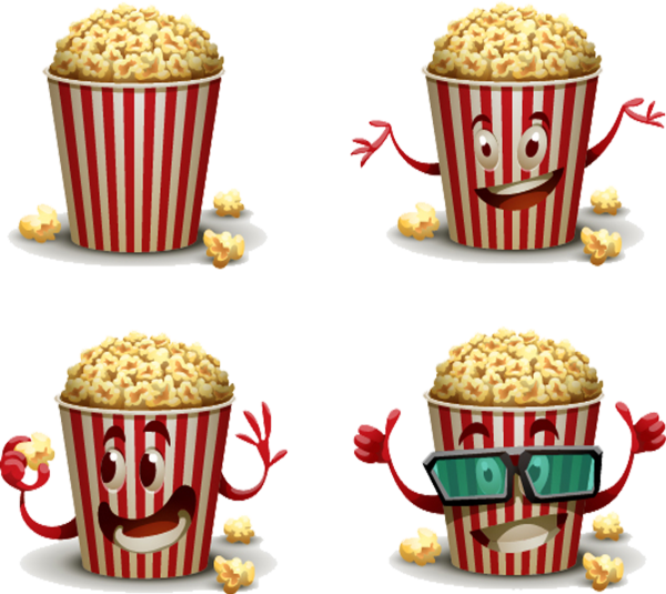 Стакан попкорна мультяшный