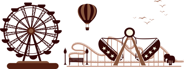 Парк аттракционов силуэт