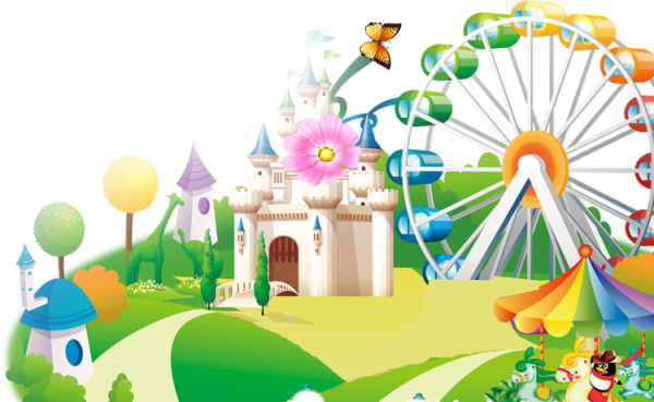 Фон парк аттракционов для детей