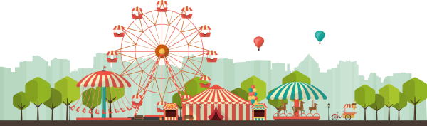 Парк развлечений векторный