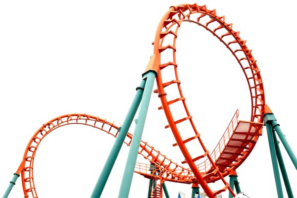 Американские горки на белом фоне