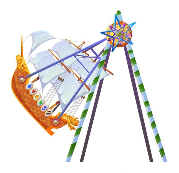 Аттракционы на белом фоне
