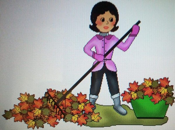 Уборка листвы в детском саду