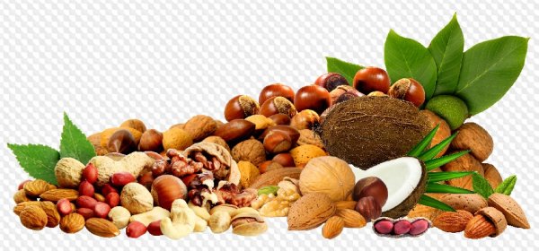 Орехи на прозрачном фоне