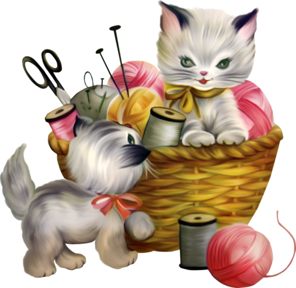Кошка рукодельница