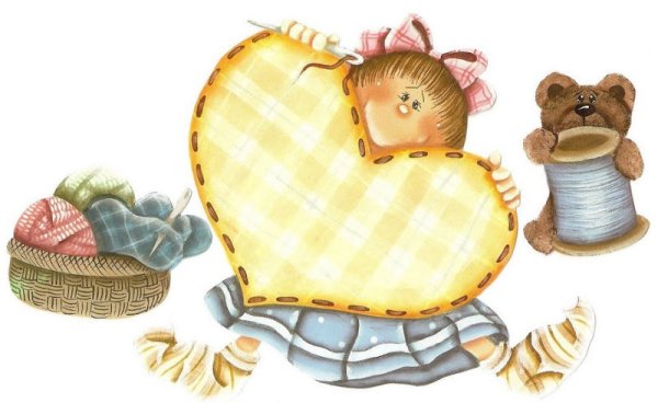 Рукодельница на прозрачном фоне