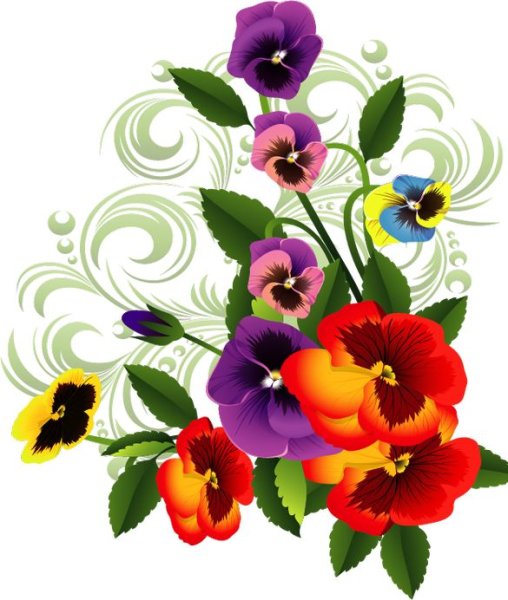 Цветочки на прозрачном фоне