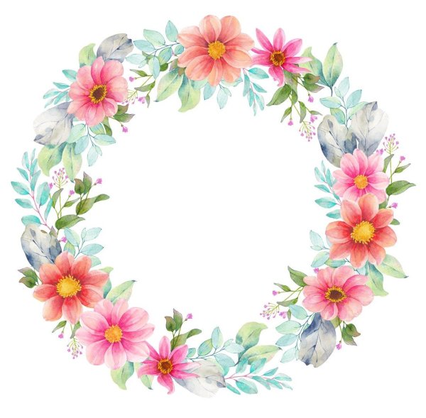 Круглая рамка из цветов