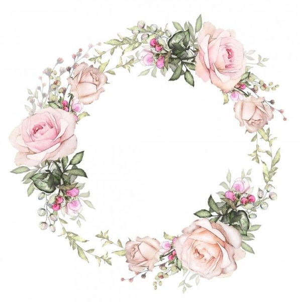 Акварельные цветы венок