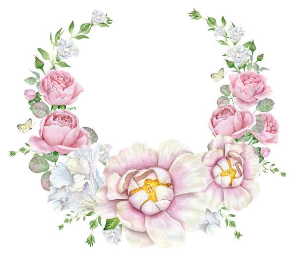 Цветочная рамка акварель