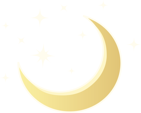 Луна и звезды на прозрачном фоне