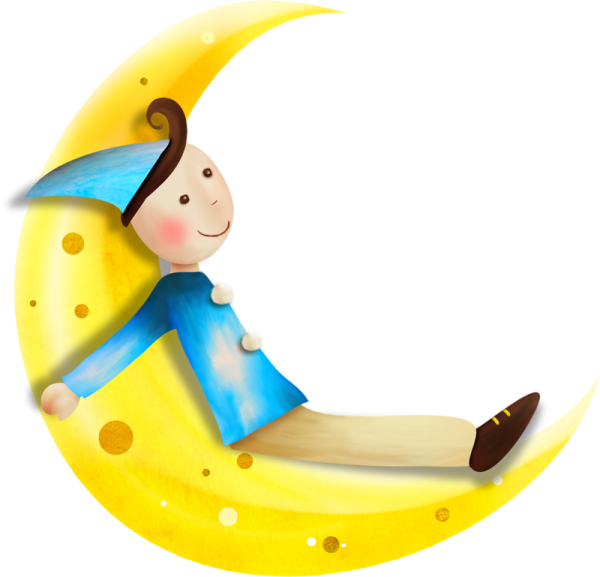 Сказочная Луна на прозрачном фоне