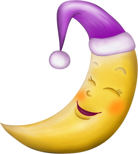 Месяц на прозрачном фоне для детей