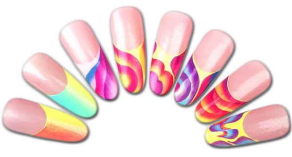 Накладные ногти на прозрачном фоне