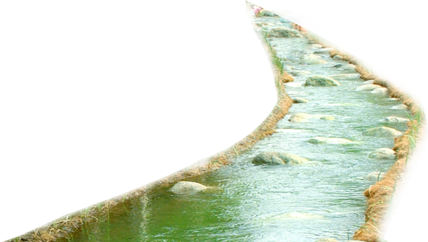 Речка на белом фоне