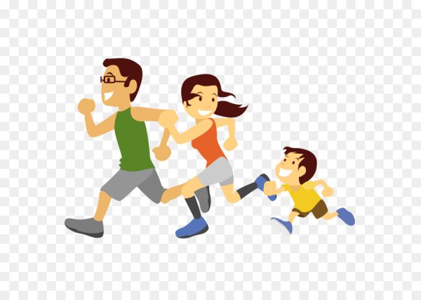 Спортивная семья на прозрачном фоне