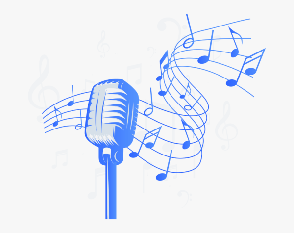 Микрофон и Ноты рисунок