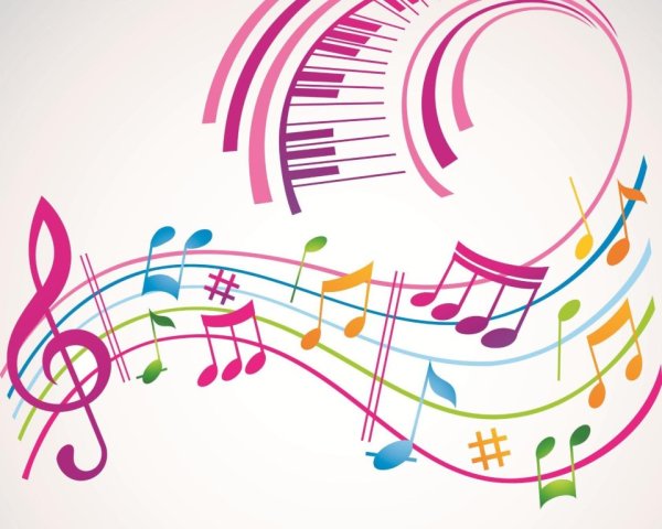 Красивые цветные нотки